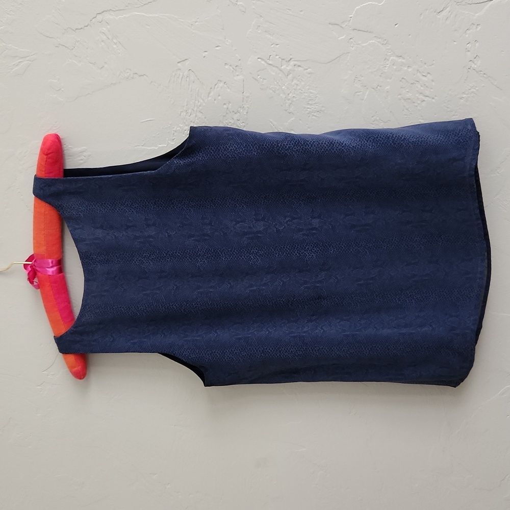 Joie Navy Silk Snakeskin Print Shell S - Picture 6 of 12